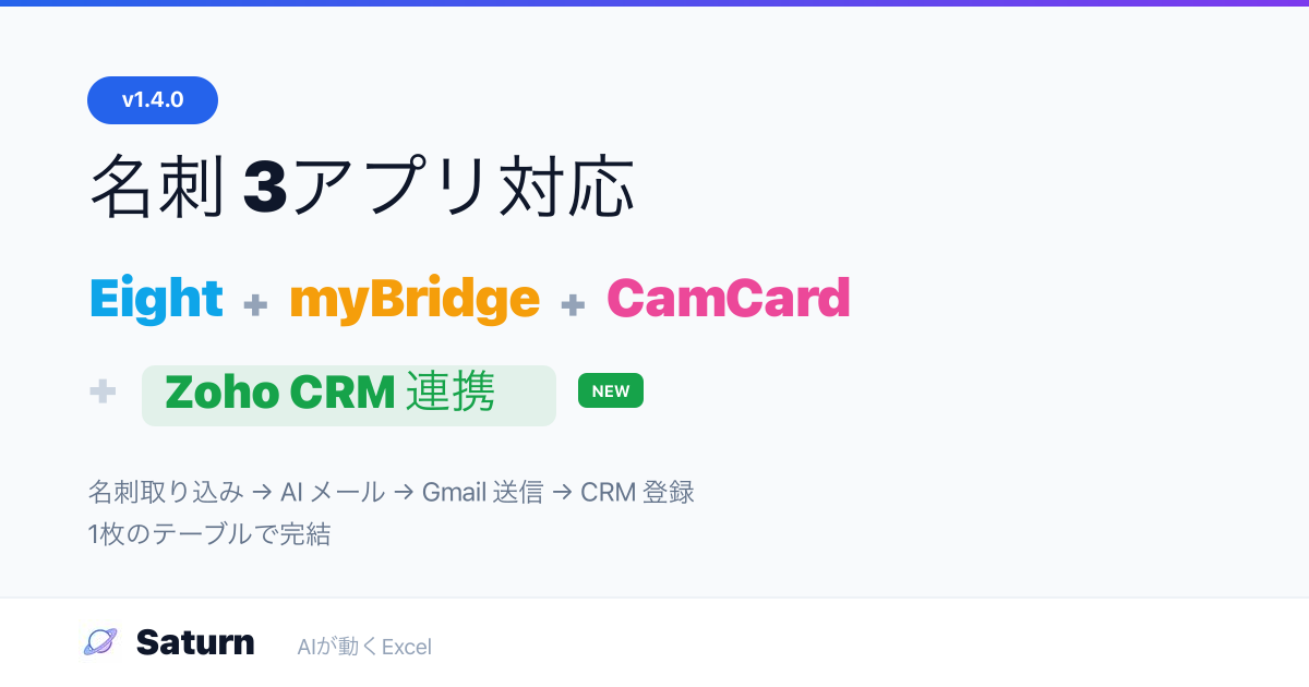 🤝 myBridge・CamCard名刺取り込み + Zoho CRM連携